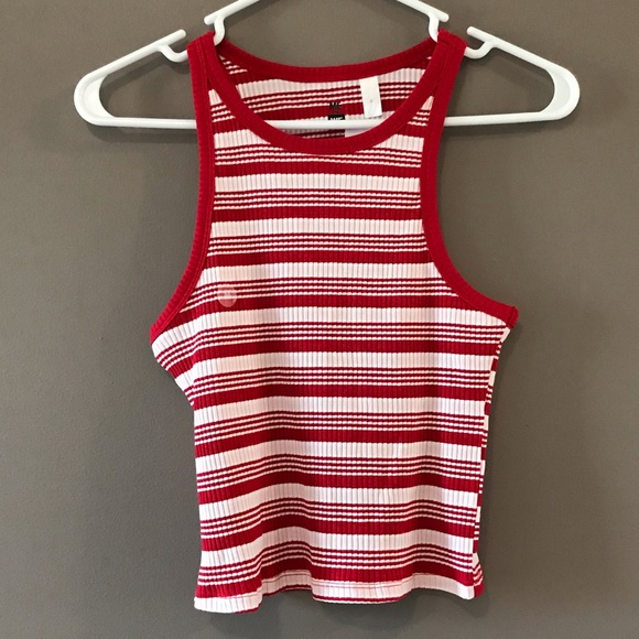 PacSun Tops - Striped white and red pacsun top
